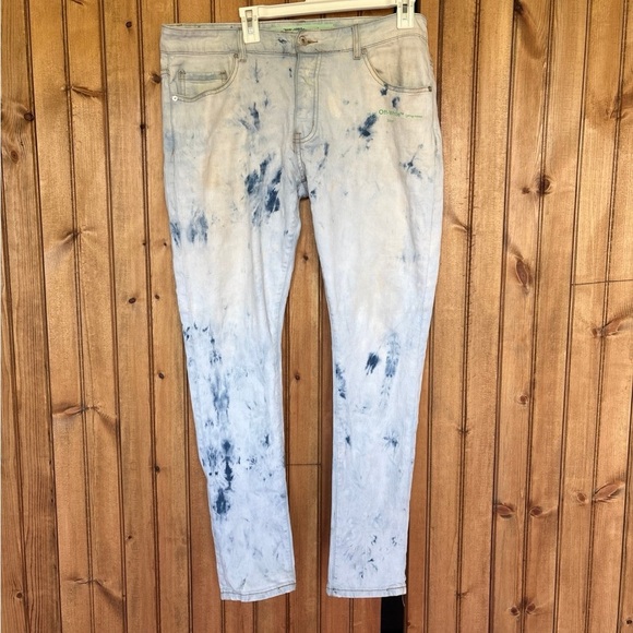 Off-White Light Blue and Black Skinny Jeans - Picture 1 of 7